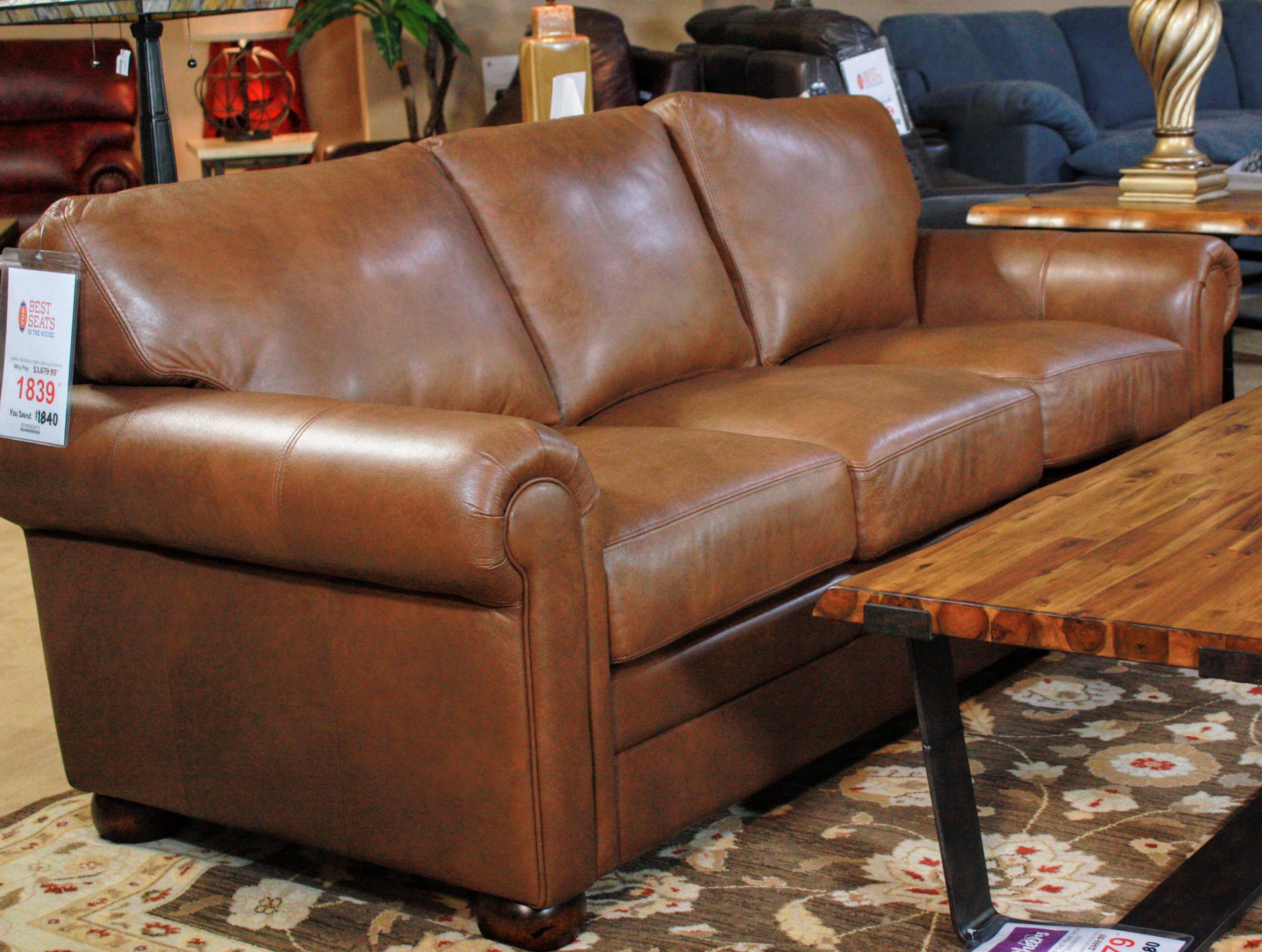Omnia Leather Traditional 3 seat sofa